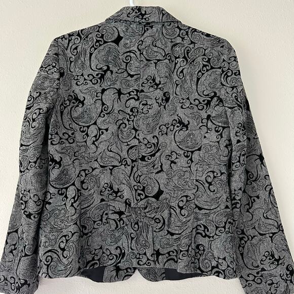 Vintage Dressbarn burn out velvet blazer jacket Y2K whimsigoth academia gothic M - Picture 9 of 15